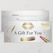 Cadeaubonnen Modern Gold Silver Beauty Salon (Voorkant / Achterkant)