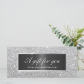 Cadeaubonnen | Modern Silver Glitter Salon (Staand voorkant)