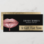 Cadeaubonnen Moderne Roos Gold Drip Lips (Voorkant / Achterkant)