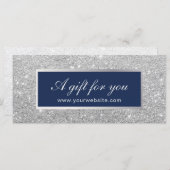 Cadeaubonnen | Navy Blue en Silver Glitter (Voorkant / Achterkant)