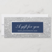 Cadeaubonnen | Navy Blue en Silver Glitter (Voorkant)