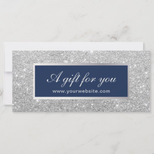 Cadeaubonnen Navy Blue en Silver Glitter
