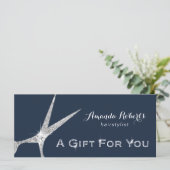 Cadeaubonnen Navy Silver Scissor Hair Salon (Staand voorkant)