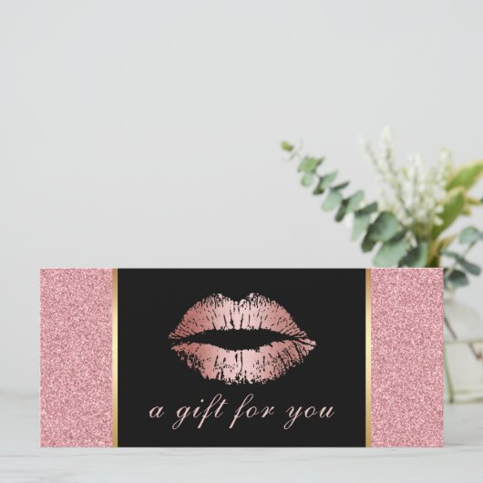 Cadeaubonnen | Roos Glitter Lips Salon (Staand voorkant)