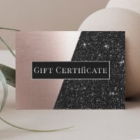 Cadeaubonnen Roos Gold en zwart Glitter Salon
