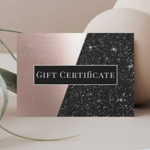 Cadeaubonnen Roos Gold en zwart Glitter Salon