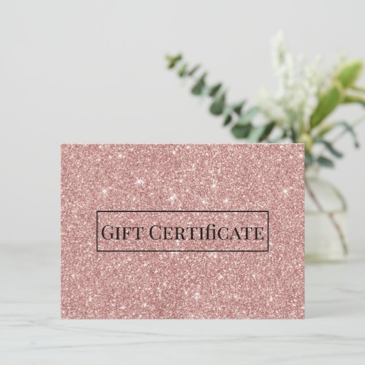 Cadeaubonnen Roos Gold Glitter Salon Spa (Staand voorkant)