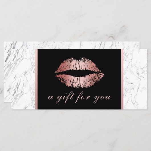 Cadeaubonnen | Roos Gold Lips Moderne marmer (Voorkant / Achterkant)