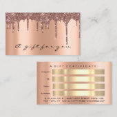 Cadeaubonnen Roos Gold Metallic Elegant Drivers Visitekaartje (Voorkant / Achterkant)