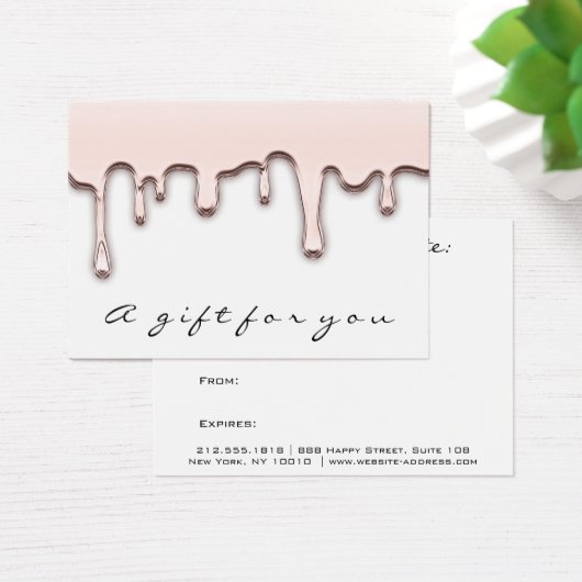 Cadeaubonnen Roos Roze Makeup Hair Nails Drivers Visitekaartje (Bureau)