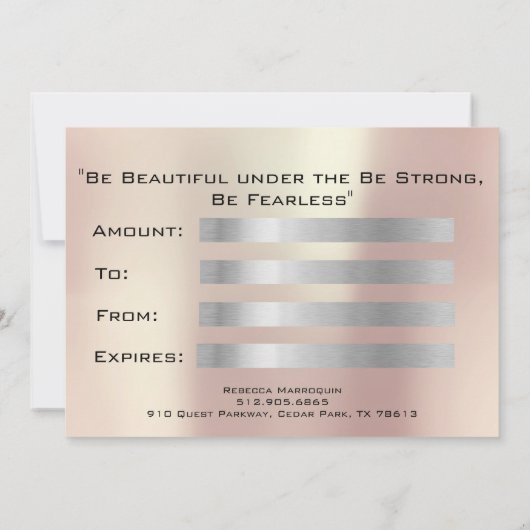 Cadeaubonnen Roze bleekgelasje (Achterkant)