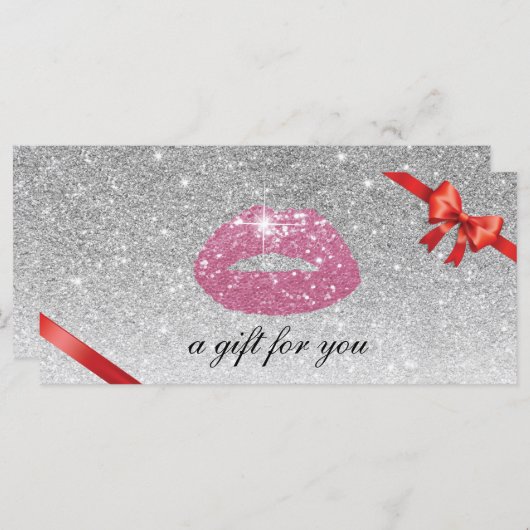 Cadeaubonnen | Roze lampen Modern Silver Salon (Voorkant / Achterkant)