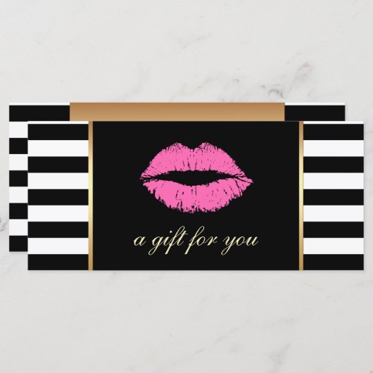 Cadeaubonnen | Roze lampen Modern Stripes Salon (Voorkant / Achterkant)