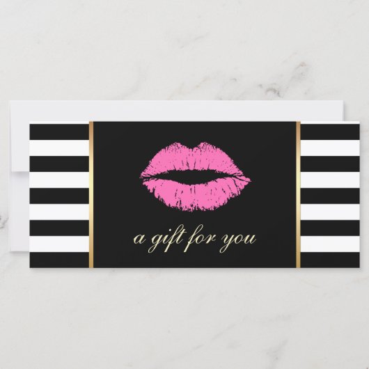 Cadeaubonnen | Roze lampen Modern Stripes Salon (Voorkant)