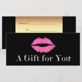Cadeaubonnen | Roze lips Makeup Beauty Salon (Voorkant / Achterkant)