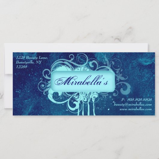 Cadeaubonnen Salon Spa Blue Floral Grunge (Achterkant)