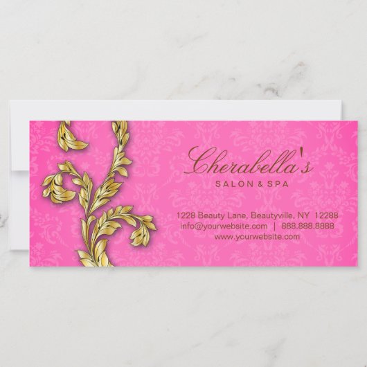 Cadeaubonnen Salon Spa Gold Leaf Pink (Achterkant)