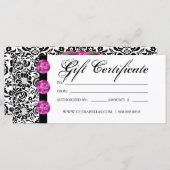 Cadeaubonnen Salon Spa Pink Damask Jewelry (Voorkant / Achterkant)