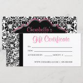 Cadeaubonnen Salon Spa Pink Damask Lijst (Voorkant / Achterkant)