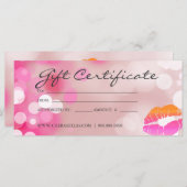 Cadeaubonnen Salon Spa Pink Lips & Licht (Voorkant / Achterkant)