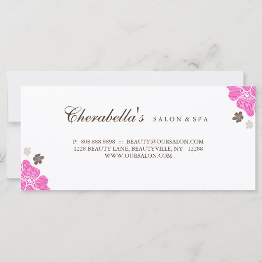 Cadeaubonnen Salon Tropical Flower roze brown (Achterkant)