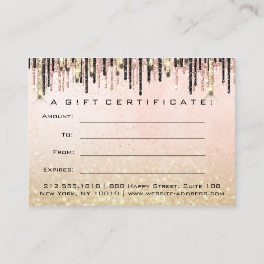 Cadeaubonnen Schoonheid Winkelende nestaarten Glam Visitekaartje (Achterkant)