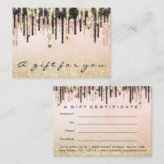 Cadeaubonnen Schoonheid Winkelende nestaarten Glam Visitekaartje (Voorkant / Achterkant)