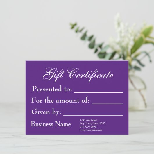 Cadeaubonnen Sjabloon Generieke nieuwe waardenbegr (Staand voorkant)