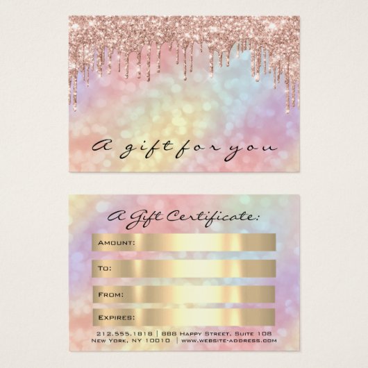 Cadeaubonnen sturen Holograpic Makeup Mighty Visitekaartje (Voorkant /achterkant)