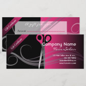 Cadeaubonnen trendy zwart-roze design (Voorkant / Achterkant)