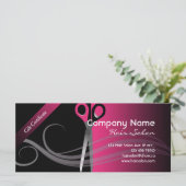 Cadeaubonnen trendy zwart-roze design (Staand voorkant)