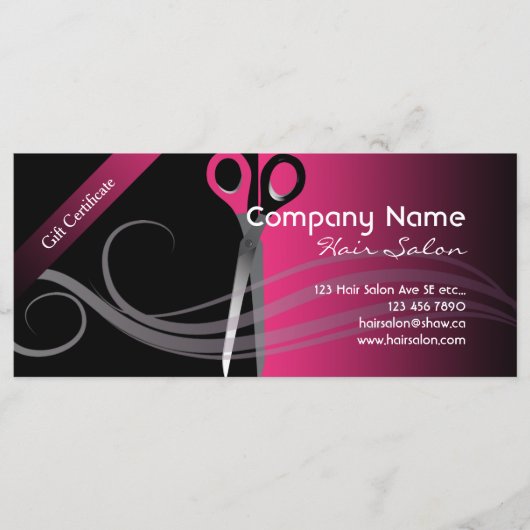 Cadeaubonnen trendy zwart-roze design (Voorkant)