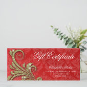 Cadeaubonnen Uittreksel Salon Glitter Swirl Red Go (Staand voorkant)