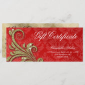 Cadeaubonnen Uittreksel Salon Glitter Swirl Red Go (Voorkant / Achterkant)