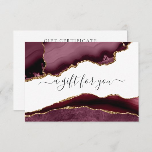 Cadeaubonnen van Bourgogne en Gold Agate (Voorkant / Achterkant)