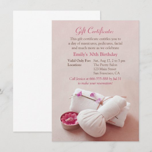 Cadeaubonnen Vervroegde feestdagen Kaart (Voorkant / Achterkant)