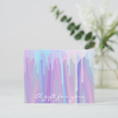 Cadeaubonnen Vloeibare schijven Paars Briefkaart (Staand voorkant)