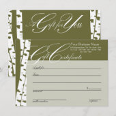 Cadeaubonnen voor berk (Voorkant / Achterkant)