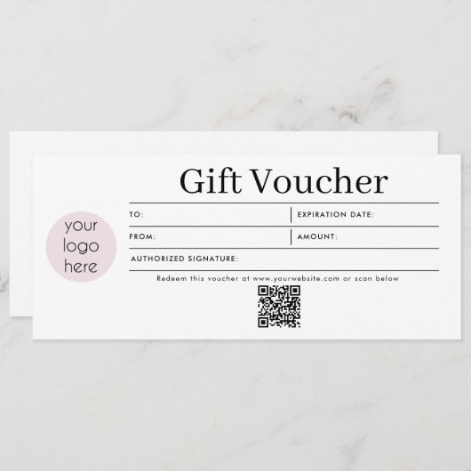 Cadeaubonnen voor kleine bedrijven QR Code (Voorkant / Achterkant)