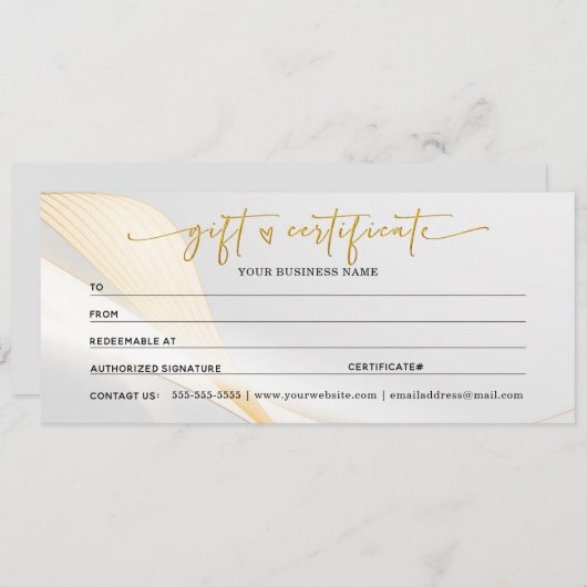 Cadeaubonnen voor mijn bedrijf (Voorkant / Achterkant)