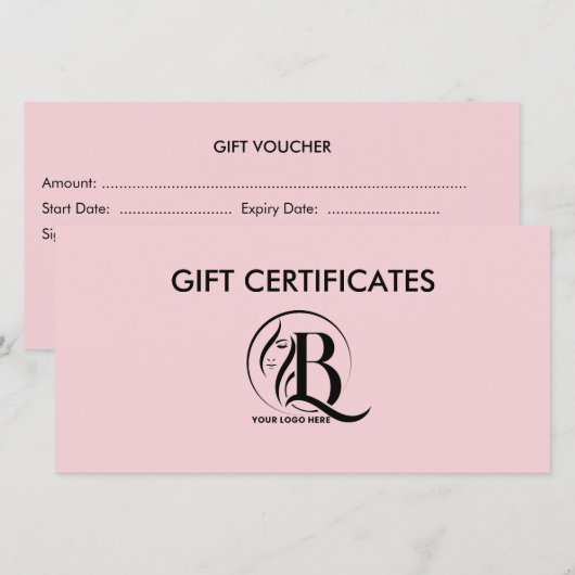 Cadeaubonnen voor Visagistenbedrijven (Voorkant / Achterkant)