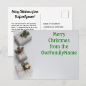 Cadeaubonnen Witte Kerstmis Aanpasbare Postkaart (Voorkant / Achterkant)