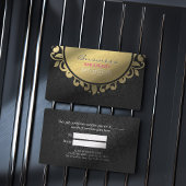 Cadeaubonnen, zwart en goudfolie, in platvorm kortingskaartje