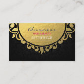 Cadeaubonnen, zwart en goudfolie, in platvorm kortingskaartje (Voorkant)