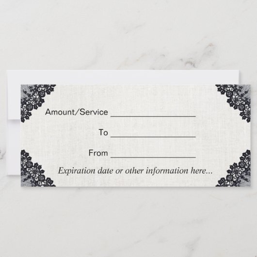 Cadeaubonnen |  zwarte lactaat-haarsalon (Achterkant)