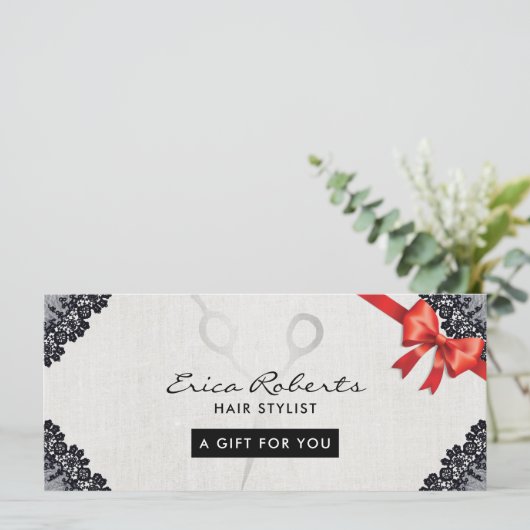 Cadeaubonnen |  zwarte lactaat-haarsalon (Staand voorkant)