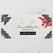 Cadeaubonnen |  zwarte lactaat-haarsalon (Voorkant / Achterkant)