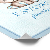 Cadeaubonnetje Tafel Mooie Bruine Beer Baby Shower Poster (Hoek)