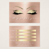 Cadeaubont Certificate Roos Blush Gold Lashes Make Visitekaartje (Voorkant /achterkant)