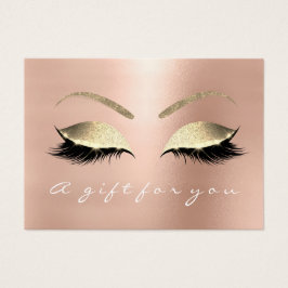 Cadeaubont Certificate Roos Blush Gold Lashes Make Visitekaartje